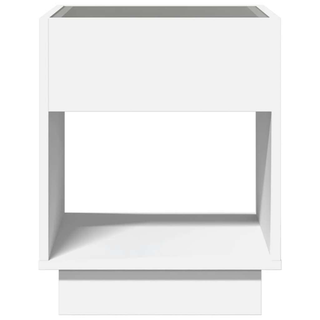 Salontafel met Infinity LED 40x40x50 cm wit