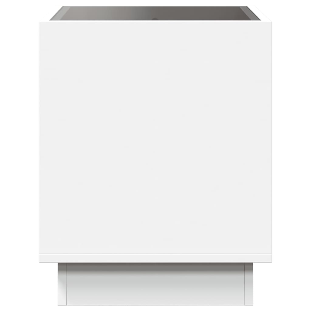 Salontafel met Infinity LED 40x40x50 cm wit