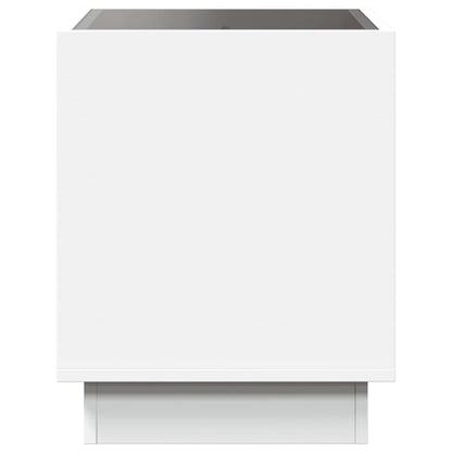 Salontafel met Infinity LED 40x40x50 cm wit
