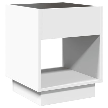 Salontafel met Infinity LED 40x40x50 cm wit