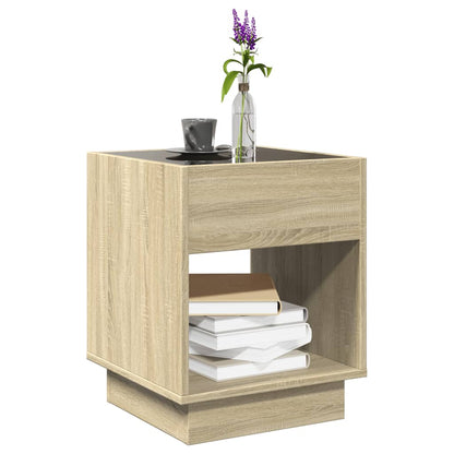 Salontafel met Infinity LED 40x40x50 cm sonoma eikenkleurig