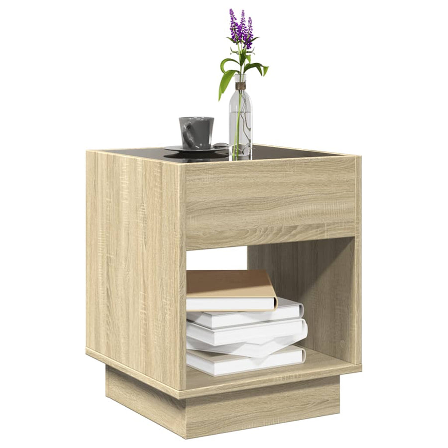 Salontafel met Infinity LED 40x40x50 cm sonoma eikenkleurig