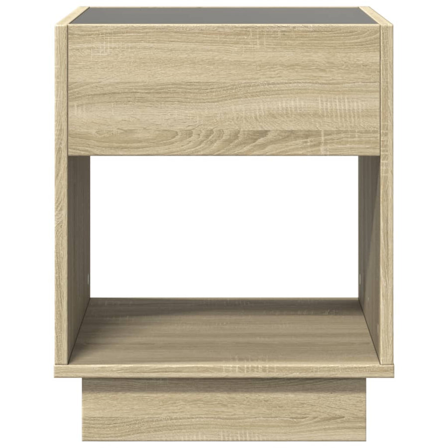 Salontafel met Infinity LED 40x40x50 cm sonoma eikenkleurig
