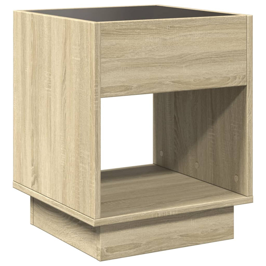 Salontafel met Infinity LED 40x40x50 cm sonoma eikenkleurig