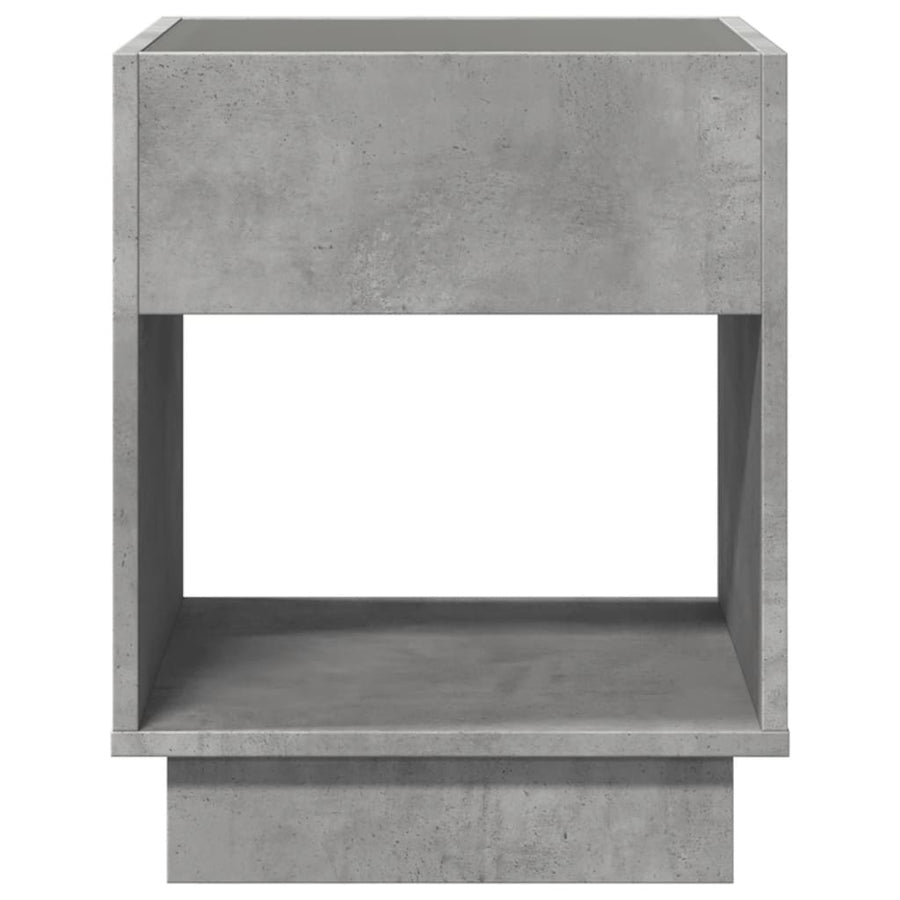Salontafel met Infinity LED 40x40x50 cm betongrijs