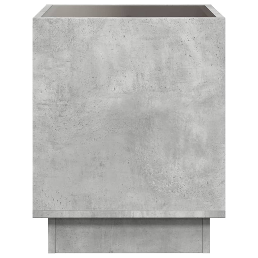 Salontafel met Infinity LED 40x40x50 cm betongrijs
