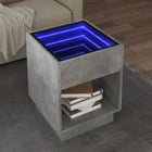 Coffee Table With Infinity LED 40X40X50 Cm Concrete Grey 40 cm