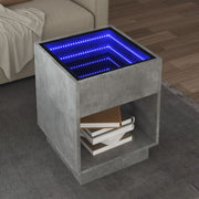 Salontafel 40x40x50 cm betongrijs led
