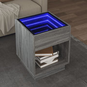 Salontafel 40x40x50 cm grijs sonoma eiken LED