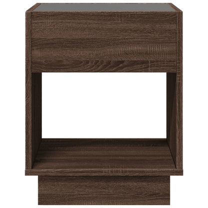 Salontafel met Infinity LED 40x40x50 cm bruin eikenkleurig