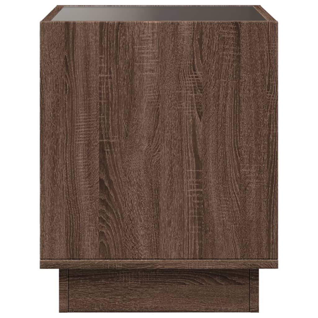 Salontafel met Infinity LED 40x40x50 cm bruin eikenkleurig