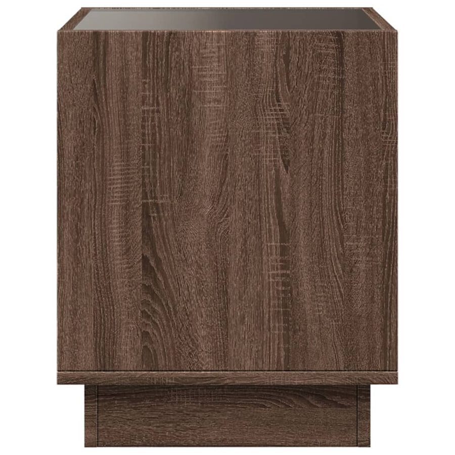 Salontafel met Infinity LED 40x40x50 cm bruin eikenkleurig