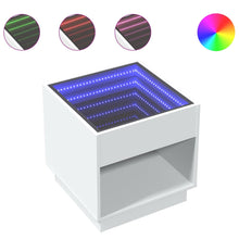 Salontafel met Infinity LED 50x50x50 cm wit