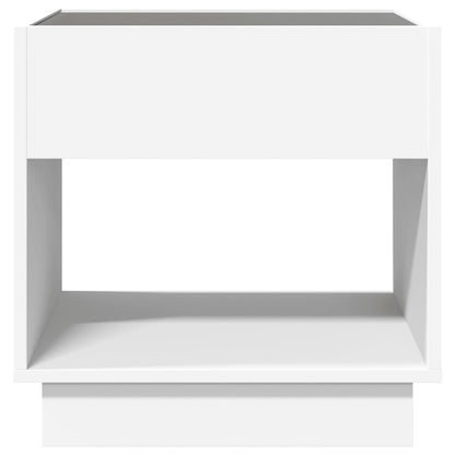 Salontafel met Infinity LED 50x50x50 cm wit