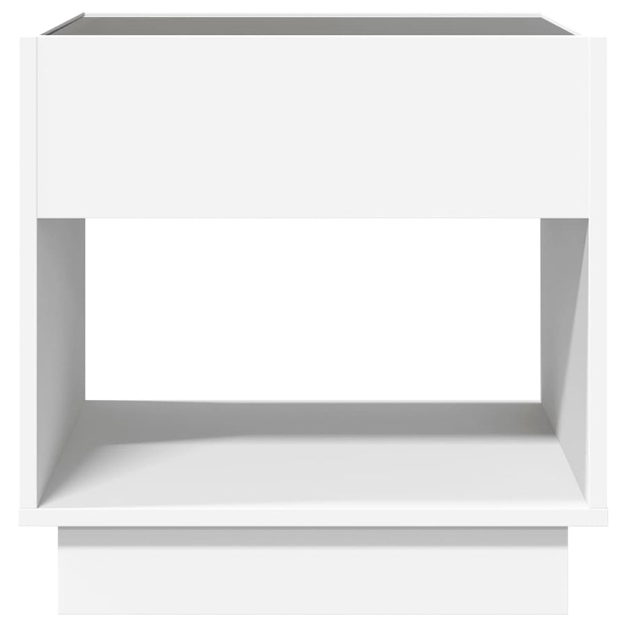 Salontafel met Infinity LED 50x50x50 cm wit
