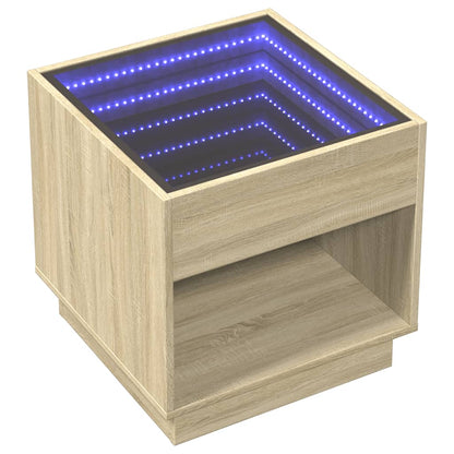 Salontafel met Infinity LED 50x50x50 cm sonoma eikenkleurig