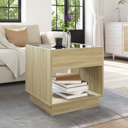 Salontafel met Infinity LED 50x50x50 cm sonoma eikenkleurig