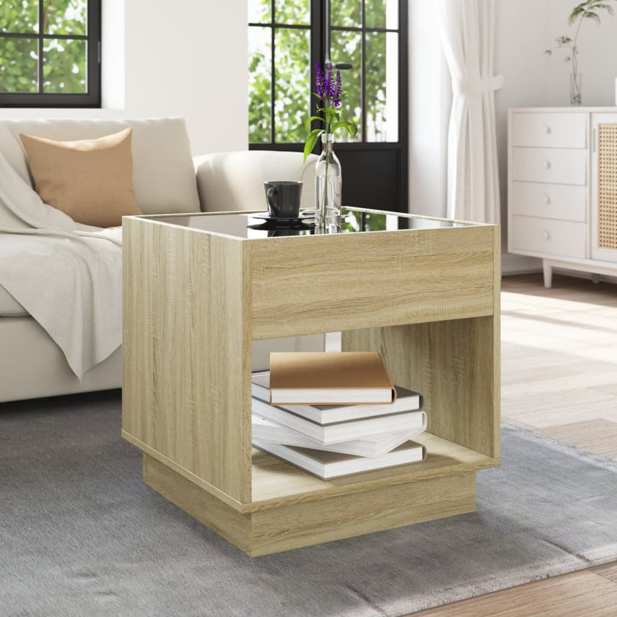 Salontafel met Infinity LED 50x50x50 cm sonoma eikenkleurig