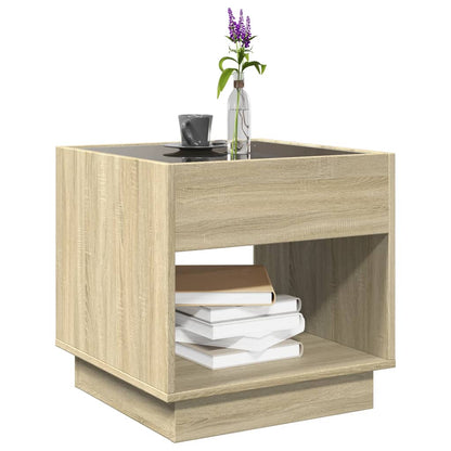 Salontafel met Infinity LED 50x50x50 cm sonoma eikenkleurig