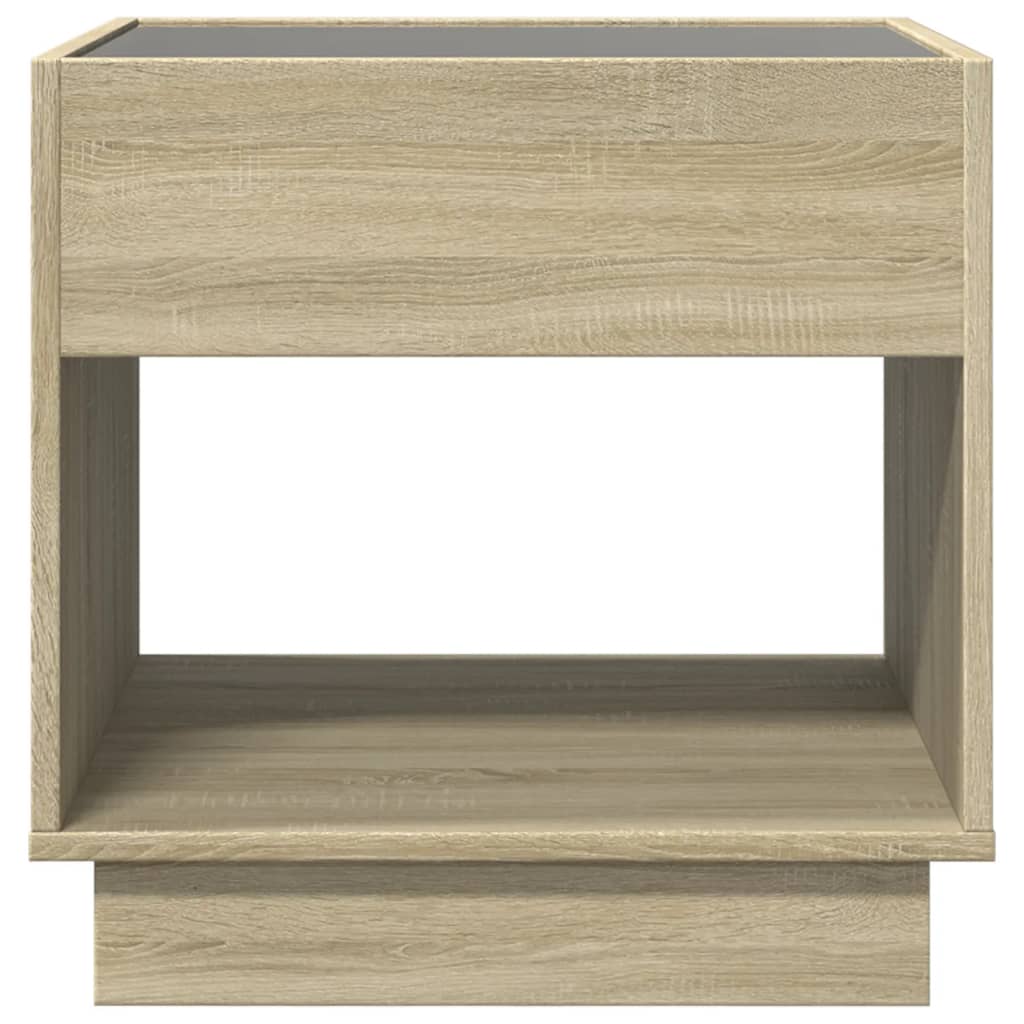 Salontafel met Infinity LED 50x50x50 cm sonoma eikenkleurig