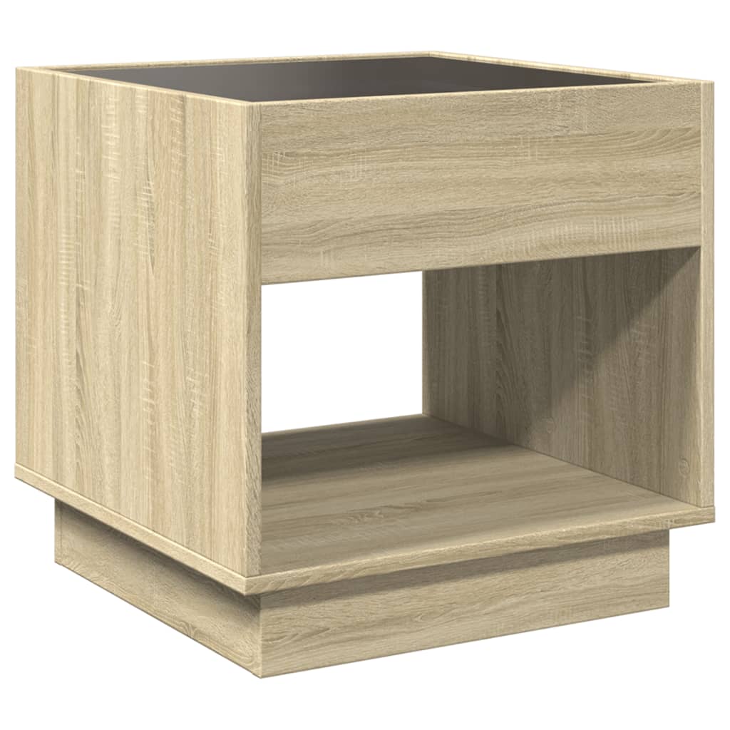 Salontafel met Infinity LED 50x50x50 cm sonoma eikenkleurig