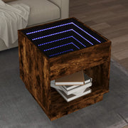 Salontafel 50x50x50 cm gerookt eiken led