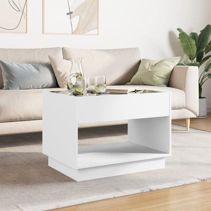 Salontafel met Infinity LED 70x50x50 cm wit