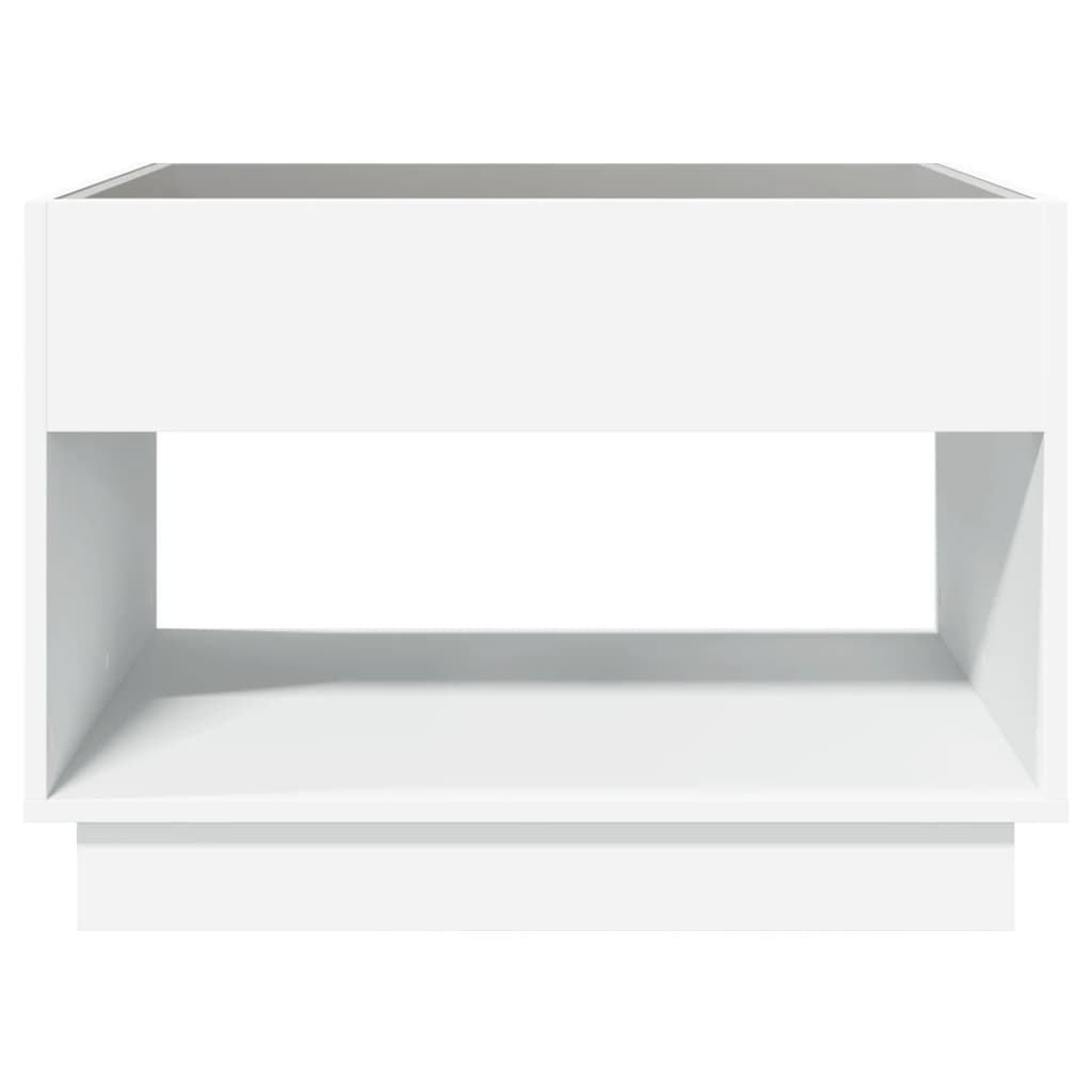 Salontafel met Infinity LED 70x50x50 cm wit
