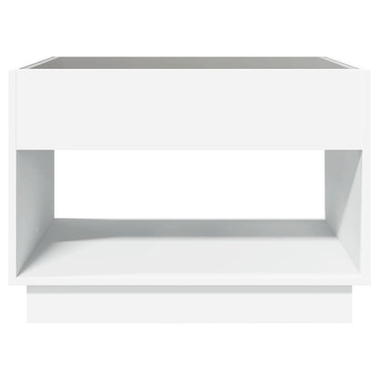 Salontafel met Infinity LED 70x50x50 cm wit