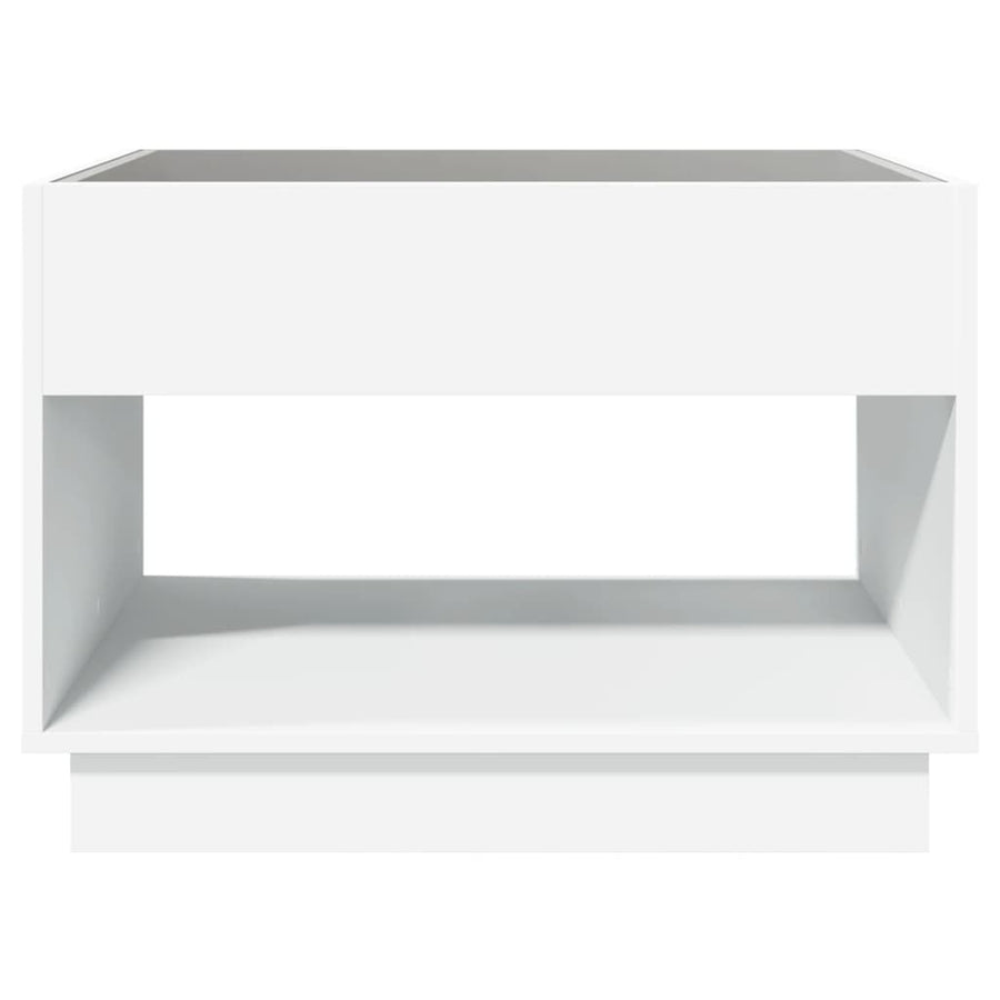 Salontafel met Infinity LED 70x50x50 cm wit