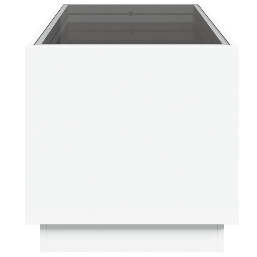 Salontafel met Infinity LED 70x50x50 cm wit
