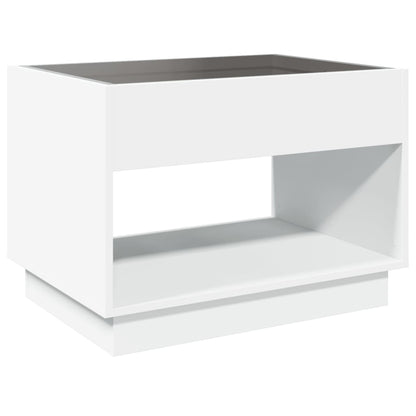 Salontafel met Infinity LED 70x50x50 cm wit