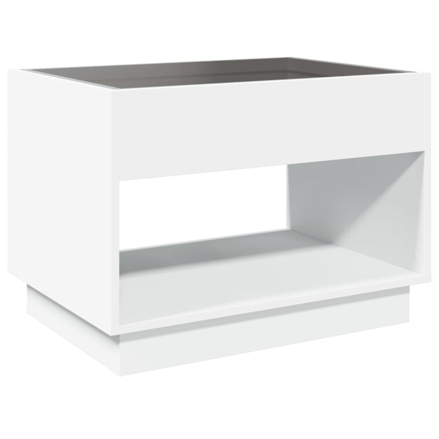 Salontafel met Infinity LED 70x50x50 cm wit