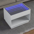 Salontafel 70x50x50 cm wit met Infinity LED