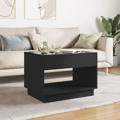 Salontafel met Infinity LED 70x50x50 cm zwart