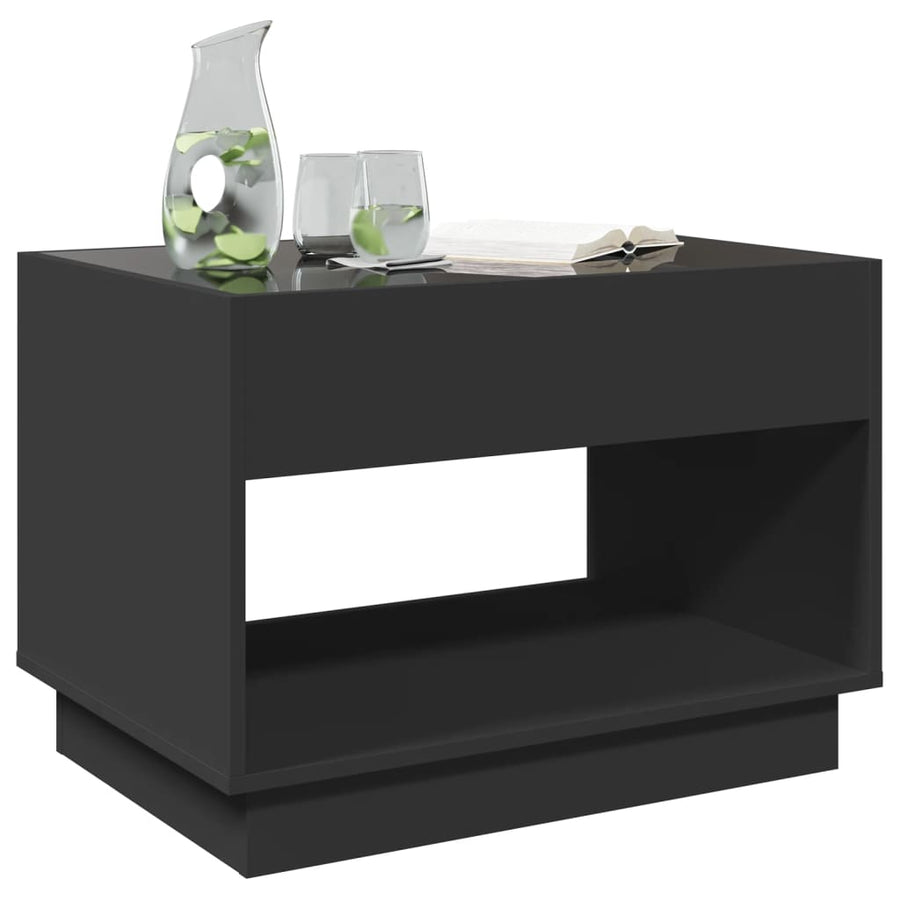 Salontafel met Infinity LED 70x50x50 cm zwart