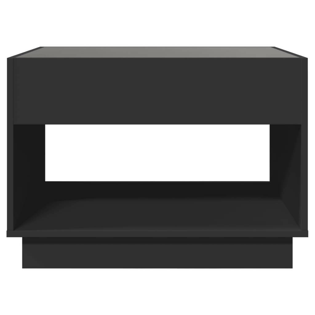 Salontafel met Infinity LED 70x50x50 cm zwart