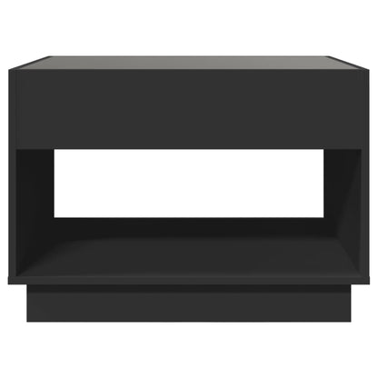 Salontafel met Infinity LED 70x50x50 cm zwart
