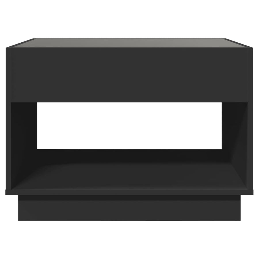 Salontafel met Infinity LED 70x50x50 cm zwart