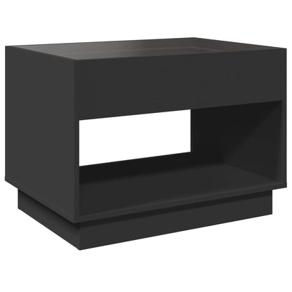 Salontafel met Infinity LED 70x50x50 cm zwart