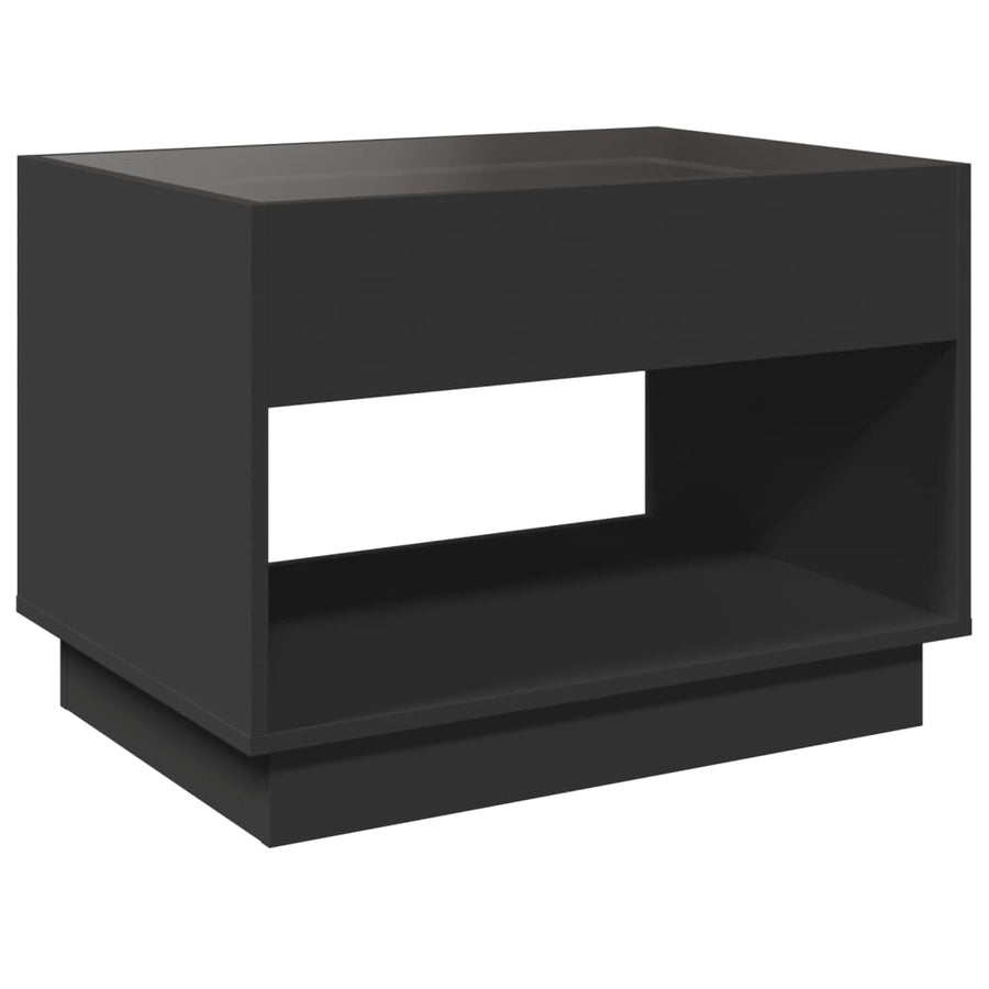 Salontafel met Infinity LED 70x50x50 cm zwart