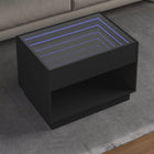 Coffee table with Infinity LED 70x50x50 cm black
