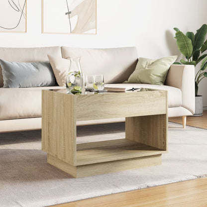 Salontafel met Infinity LED 70x50x50 cm sonoma eikenkleurig