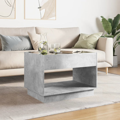 Salontafel met Infinity LED 70x50x50 cm betongrijs