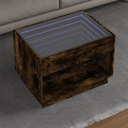 Salontafel 70x50x50 cm gerookt eiken LED