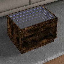 Salontafel met Infinity LED 70x50x50 cm gerookt eikenkleurig