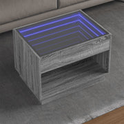 Salontafel 70x50x50 cm grijs sonoma eiken LED