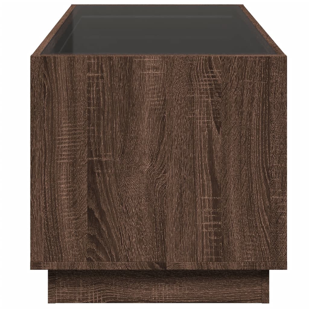 Salontafel met Infinity LED 70x50x50 cm bruin eikenkleurig