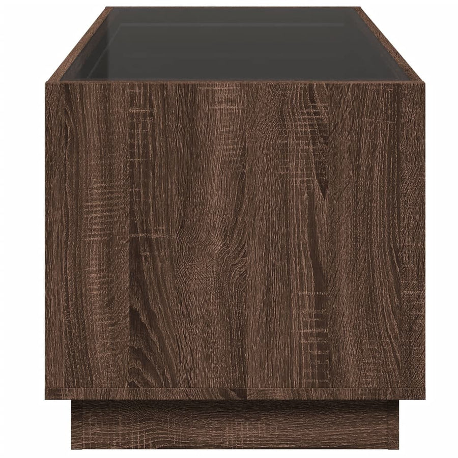Salontafel met Infinity LED 70x50x50 cm bruin eikenkleurig