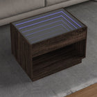 Coffee table with Infinity LED 70x50x50 cm brown oak effect